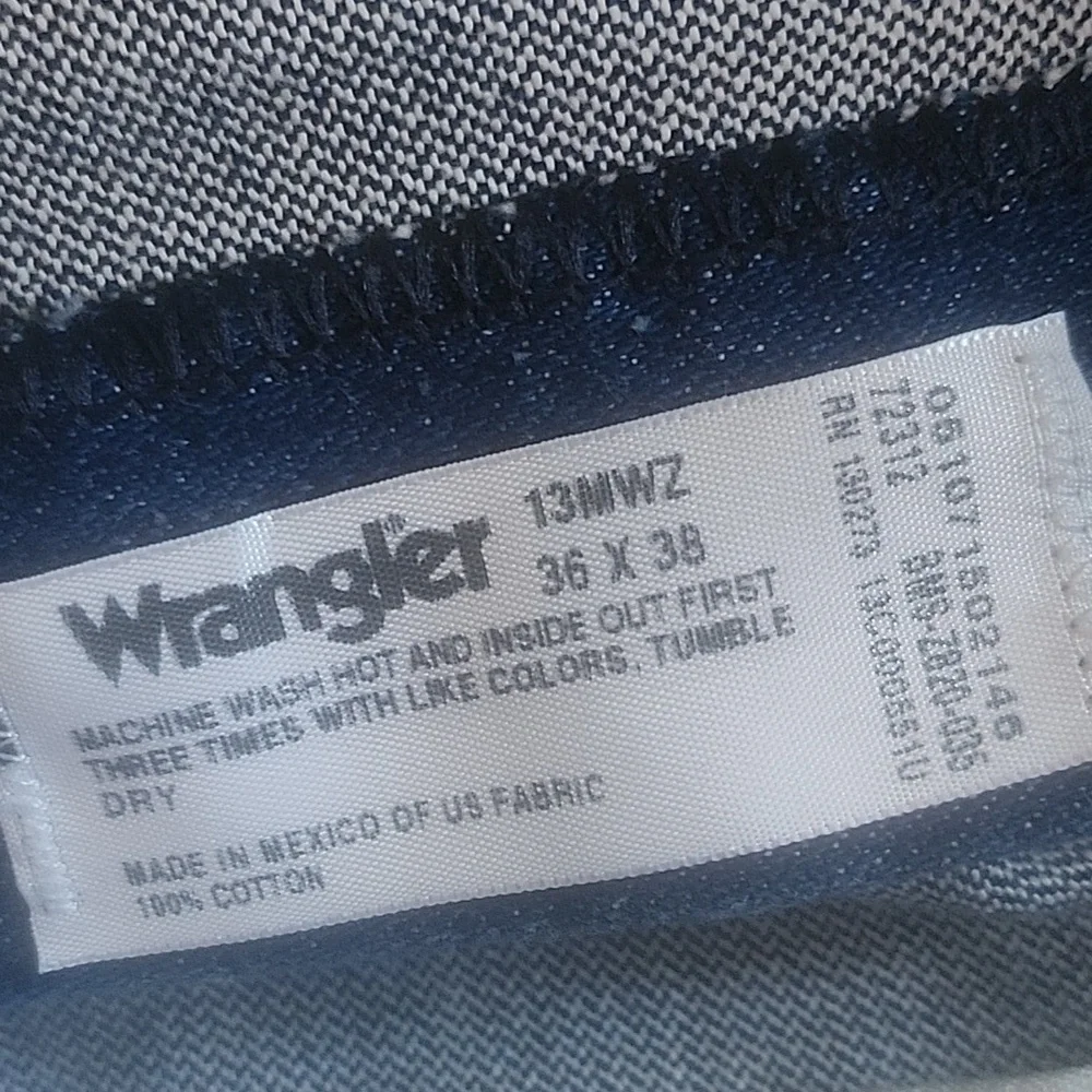 Men's 36x38 Wrangler 13MWZ Rigid Cowboycut Orig Fit Jeans - Picture 12 of 14